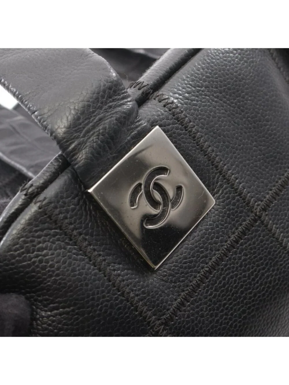 Chanel Handbag Choco Bar Black Caviar Leather
